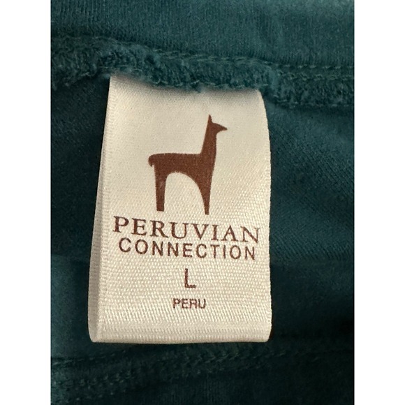 Peruvian Connection 100% Pima Cotton Large Shirt Skirt Set Women's Blue #R13-5 - Picture 4 of 15
